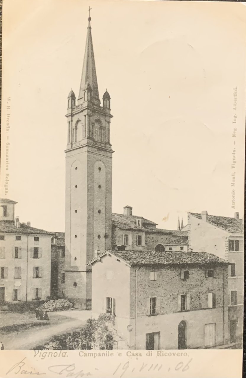 Vignola (Modena). Campanile e Casa di Ricovero 1906 | Immagine principale