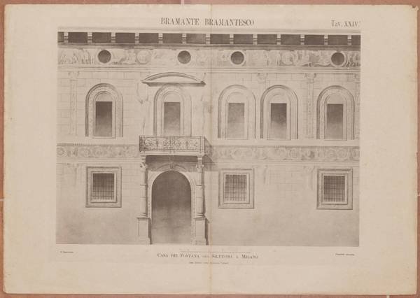 BRAMANTE BRAMANTESCO CASA DEI FONTANA ORA SILVESTRI A MILANO