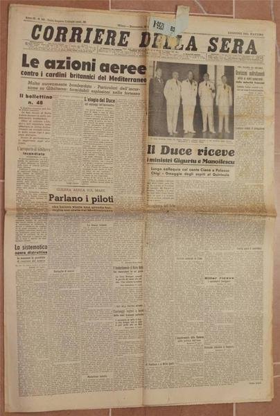 CORRIERE DELLA SERA DOMENICA 28 LUGLIO 1940 - ANNO XVIII