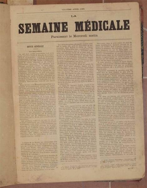 LA SEMAINE MEDICALE PARAISSANT LE MERCREDI MATIN
