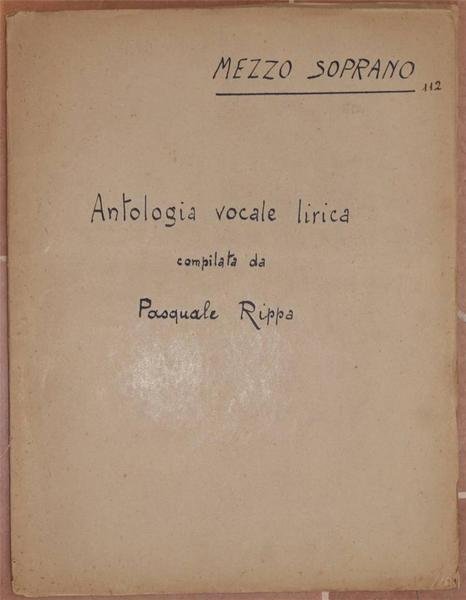 ANTOLOGIA VOCALE LIRICA MEZZO SOPRANO