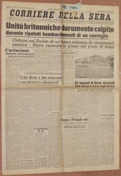 CORRIERE DELLA SERA MERCOLEDI 31 LUGLIO 1940