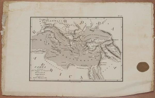 CARTA GENERALE DEL VIAGGIO IN ORIENTE DEL VISCONTE DI MARCELLUS …