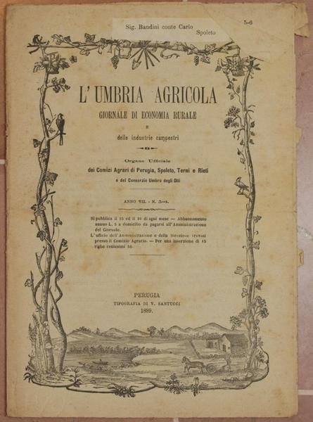 L'UMBRIA AGRICOLA GIORNALE DI ECONOMIA RURALE E DELLE INDUSTRIE CAMPESTRI …