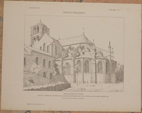 EGLISE ABBATIALE DE VEZELAY COTE EST ABSIDE ET TRANSPQT (XIII) …