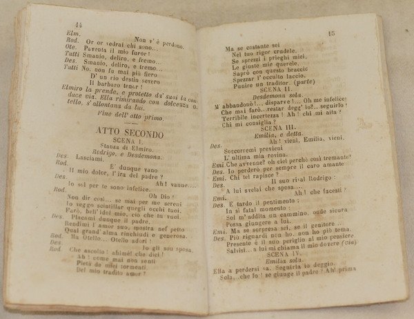 OTELLO OSSIA IL MORO DI VENEZIA MELODRAMMA IN TRE ATTI …