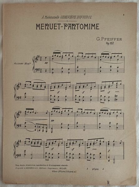 MENUET PENTOMIME op. 137