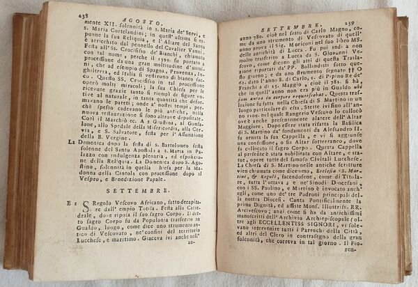 DIARIO SACRO ANTICO E MODERNO DELLE CHIESE DI LUCCA COMPOSTO …