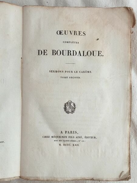 OEUVRES COMPLETES DE BOURDALOUE