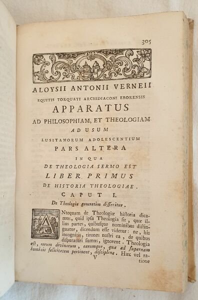 APPARATUS AD PHILOSOPHIAM ET THEOLOGIAM AD USUM LUSITANORUM ADOLESCENTIUM