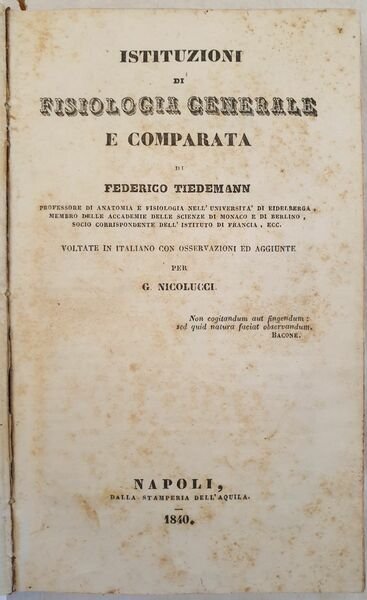 ISTITUZIONI DI FISIOLOGIA GENERALE E COMPARATA