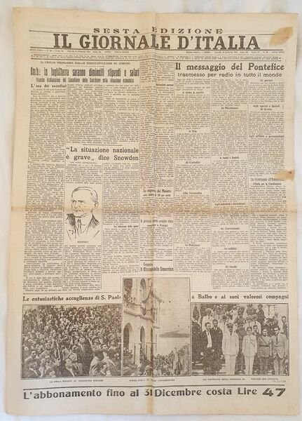 IL GIORNALE D'ITALIA ROMA VENERDI 13 FEBBRAIO 1931