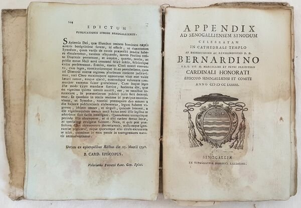 SYNODUS SENOGALLIENSIS AB EMINENTISSIMO ET REVERENDISSIMO DOMINO D. BERNARDINO CARDINALI …