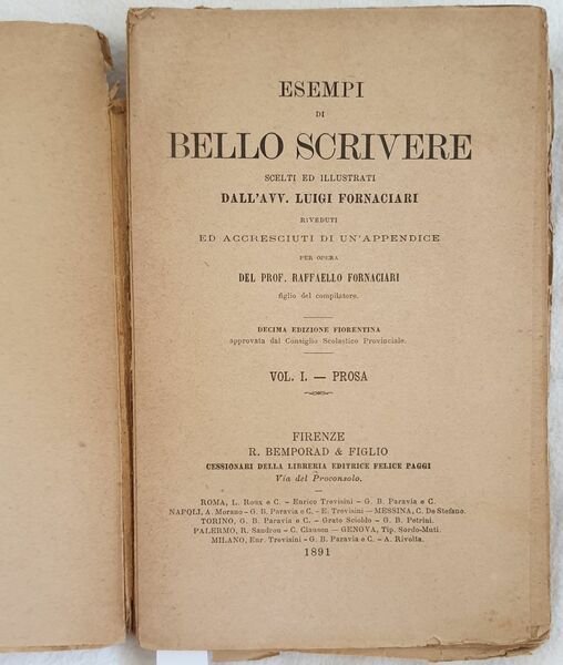 ESEMPI DI BELLO SCRIVERE SCELTI ED ILLUSTRATI VOL. I PROSA