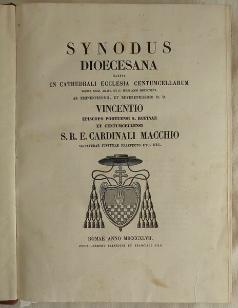 SYNODUS DIOECESANA HABITA IN CATHEDRALI ECCLESIA CENTUMCELLARUM DIEBUS XXXI MAII …