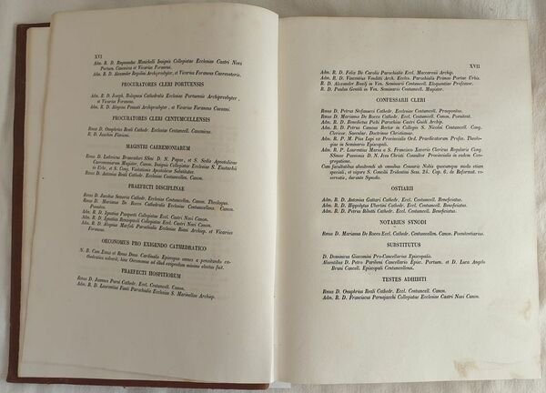 SYNODUS DIOECESANA HABITA IN CATHEDRALI ECCLESIA CENTUMCELLARUM DIEBUS XXXI MAII …