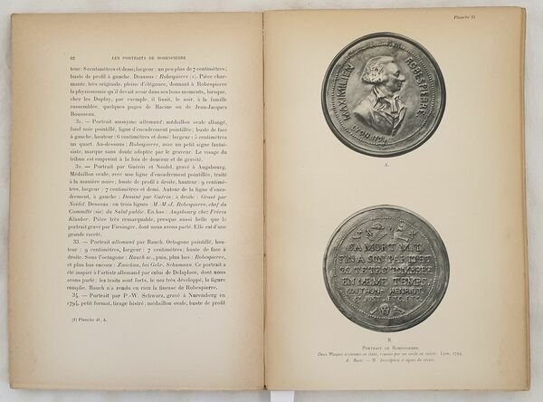 LES PORTRAITS DE ROBESPIERRE ETUDE ICONOGRAPHIQUE ET HISTORIQUE SOUVENIRS - …