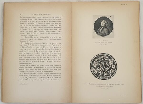 LES PORTRAITS DE ROBESPIERRE ETUDE ICONOGRAPHIQUE ET HISTORIQUE SOUVENIRS - …