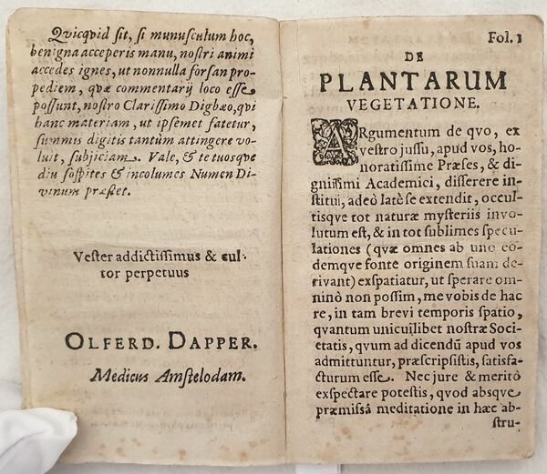 DISSERTATIO DE PLANTARUM VEGETATIONE unito a TRACTATUS DE ARBORIBUS CONIFERIS …