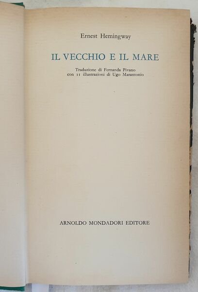 IL VECCHIO E IL MARE TRADUZIONE DI FERNANDA PIVANO CON …