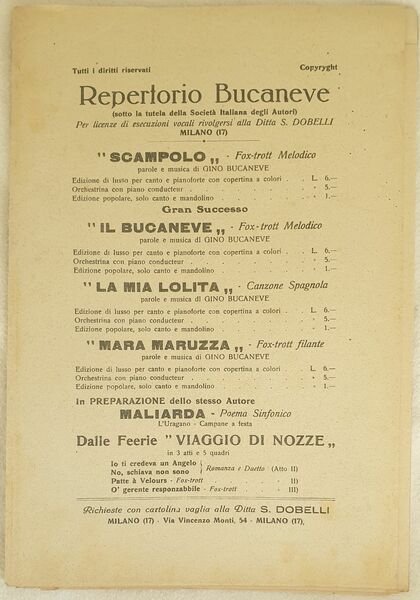 MARA MARUZZA. ARRENDITI! SCAMPOLO - GINO BUCANEVE LA MIA LOLITA …