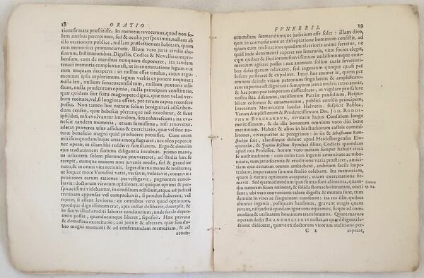 MEMORIA POSTHUMA VIRI AMPLISSIMI DOMINI JACOBI BRANDMYLLERI BASILIENSIS IN ACADEMIA …