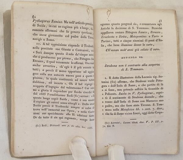 DISCUSSIONE ISTORICO CRITICA SULLA ITALOGRECA CITTA DI SAMO VERA PATRIA …