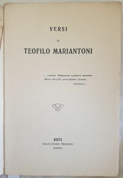 VERSI DI TEOFILO MARIANTONI