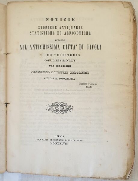 NOTIZIE STORICHE ANTIQUARIE STATISTICHE ED AGRONOMICHE INTORNO ALL'ANTICHISSIMA CITTA DI …