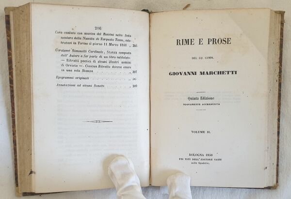 RIME E PROSE DEL CO. COMM. GIOVANNI MARCHETTI