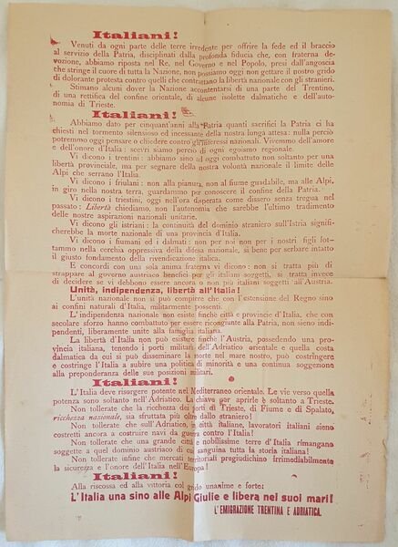 L'ITALIA UNA SINO ALLE ALPI GIULIE E LIBERA NEI SUOI …