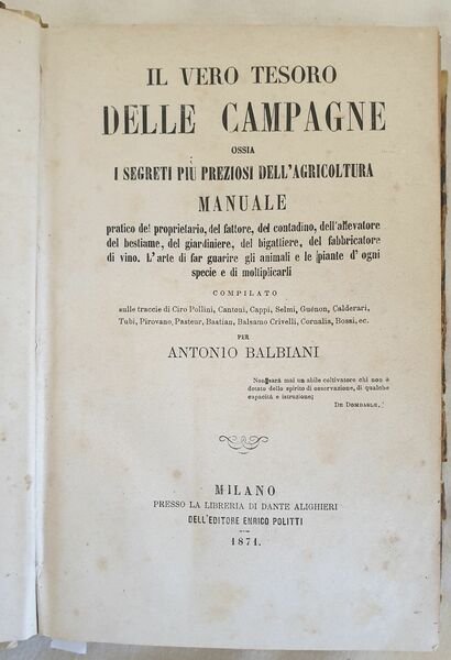 IL VERO TESORO DELLE CAMPAGNE OSSIA I SEGRETI PIU PREZIOSI …