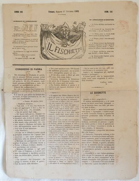 IL FISCHIETTO TORINO SABATO 17 OTTOBRE 1863