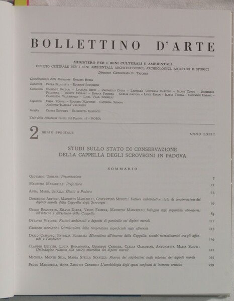 BOLLETTINO D'ARTE 2 SERIE SPECIALE STUDI SULLO STATO DI CONSERVAZIONE …