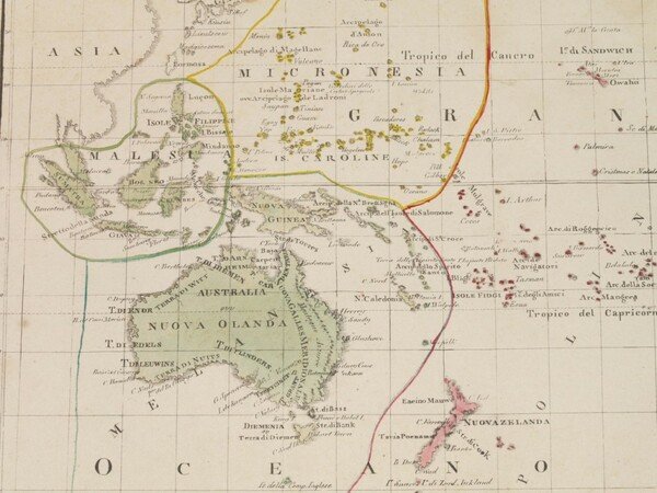 L'OCEANIA DIVISA NELLE QUATTRO SUE MAGNE PARTI