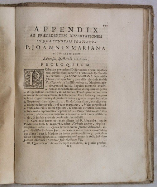 DE SPECTACULIS THEATRALIBUS CHRISTIANO CUIQUE TUM LAICO, TUM CLERICO CETITIS