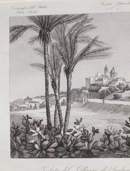 VEDUTA DEL VILLAGGIO DI SANLURI NELL'ISOLA DI SARDEGNA