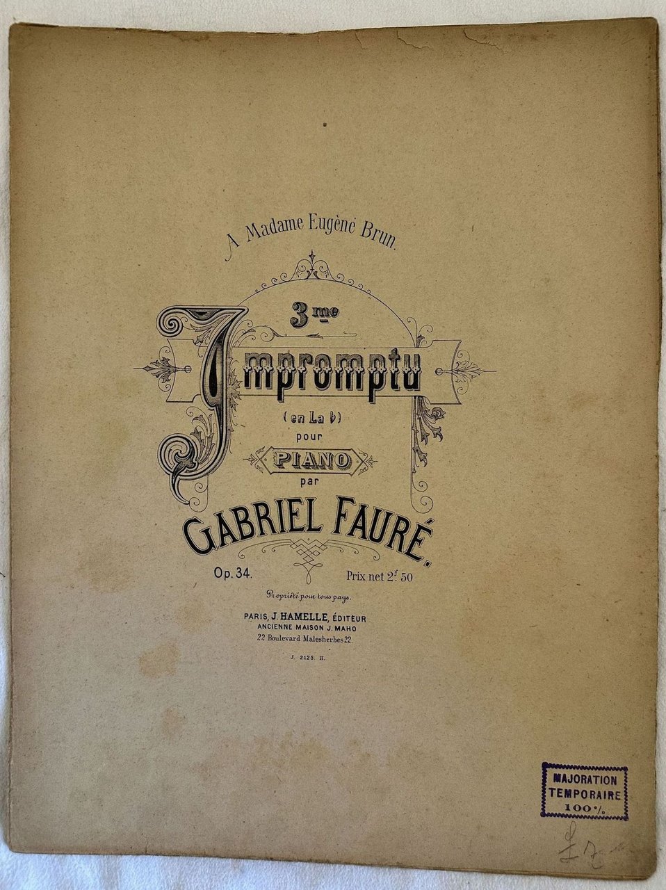 3ME IMPROMPTU (EN LA B) POUR PIANO OP. 34 | Immagine principale