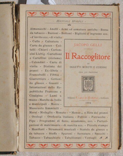 IL RACCOGLITORE DI OGGETTI MINUTI E CURIOSI