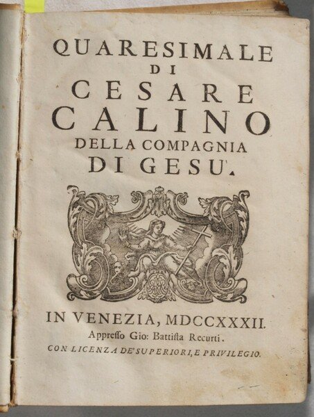 QUARESIMALE DI CESARE CALINO della Compagnia di Gesù