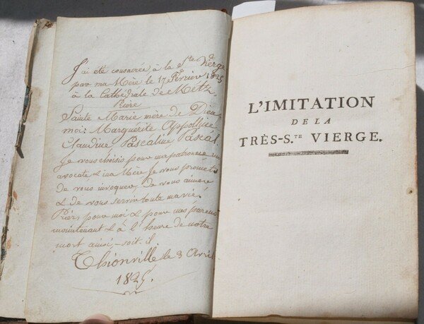 L'IMITATION DE LA TRES STE VIERGE SUR LE MODELE DE …