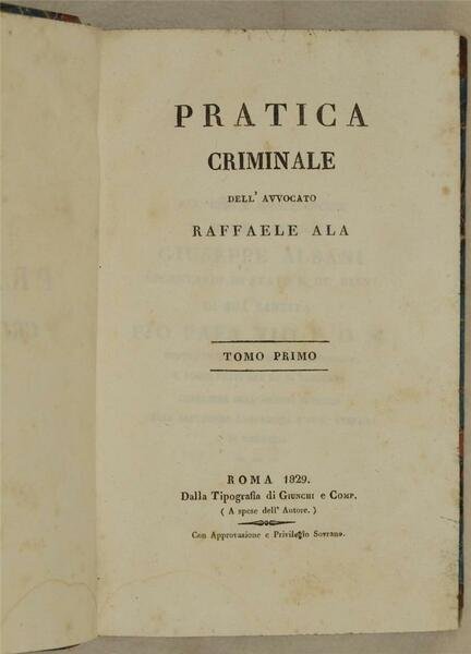 PRATICA CRIMINALE