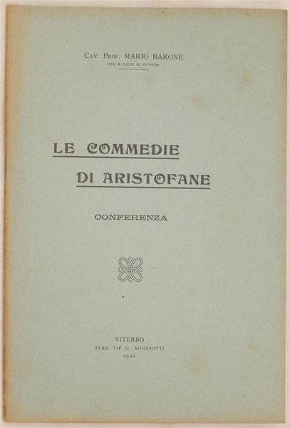 LE COMMEDIE DI ARISTOFANE CONFERENZA