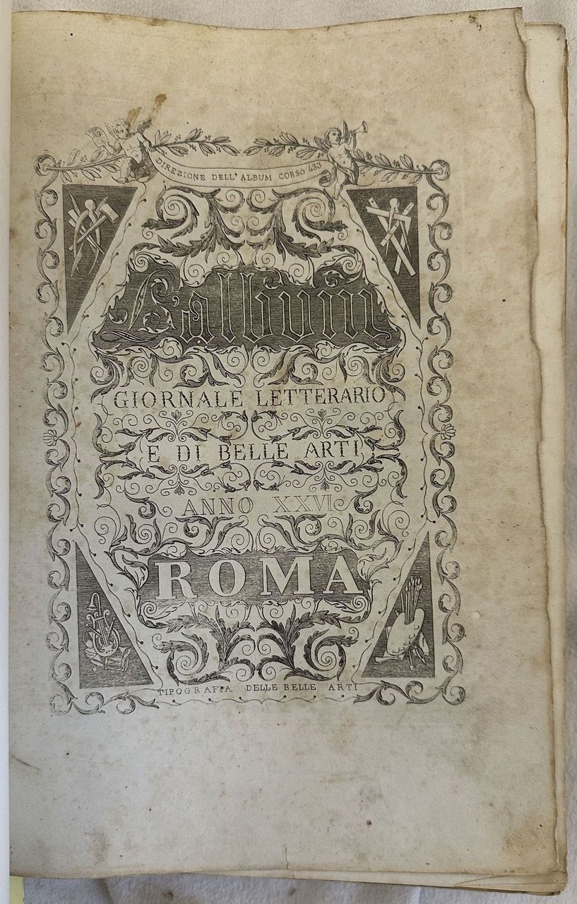 ALBUM DI ROMA GIORNALE LETTERARIO E DI BELLE ARTI ANNO …