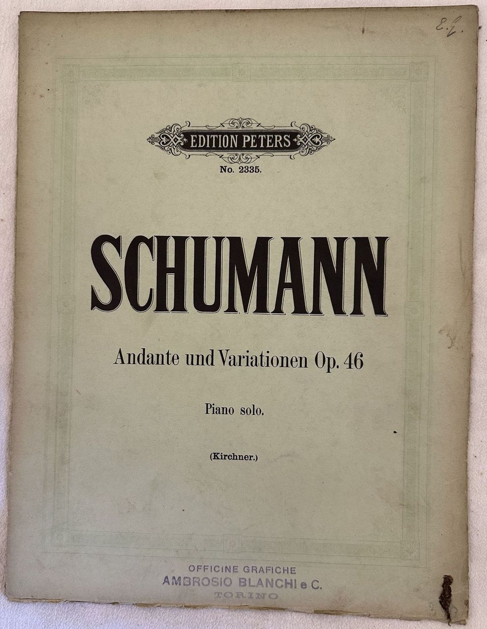 ANDANTE UND VARIATIONEN OP. 46 FUR PIANOFORTE SOLO ARRANGIERT VON …