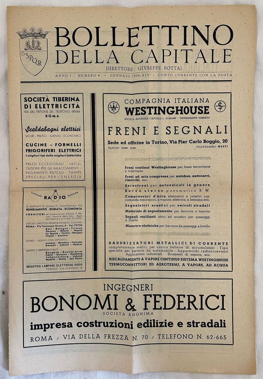 ANNO I - N. 4 - GENNAIO 1936 BOLLETTINO DELLA …