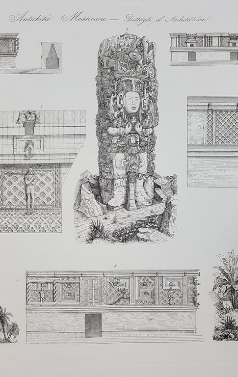 ANTICHITA MESSICANA DETTAGLI DI ARCHITETTURA