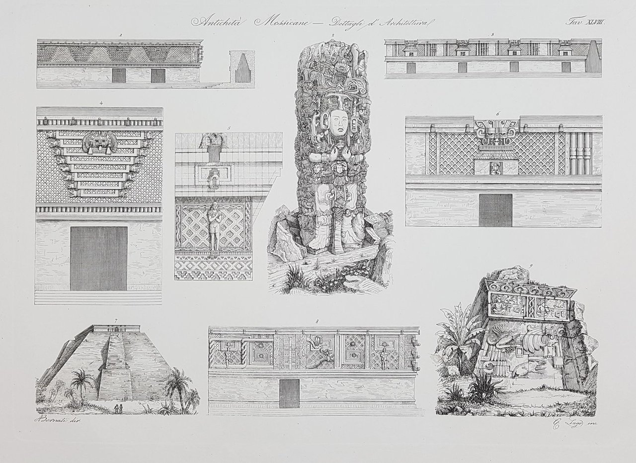 ANTICHITA MESSICANA DETTAGLI DI ARCHITETTURA