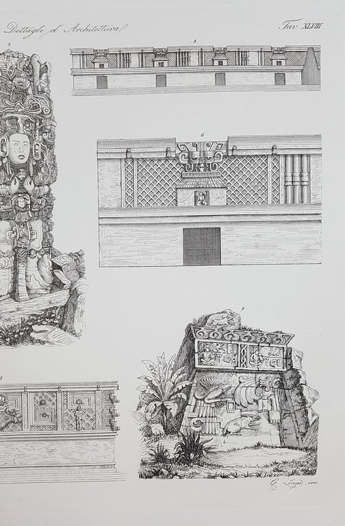 ANTICHITA MESSICANA DETTAGLI DI ARCHITETTURA