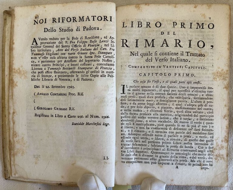 ARTE DEL VERSO ITALIANO CON LE TAVOLE DELLE RIME DI …